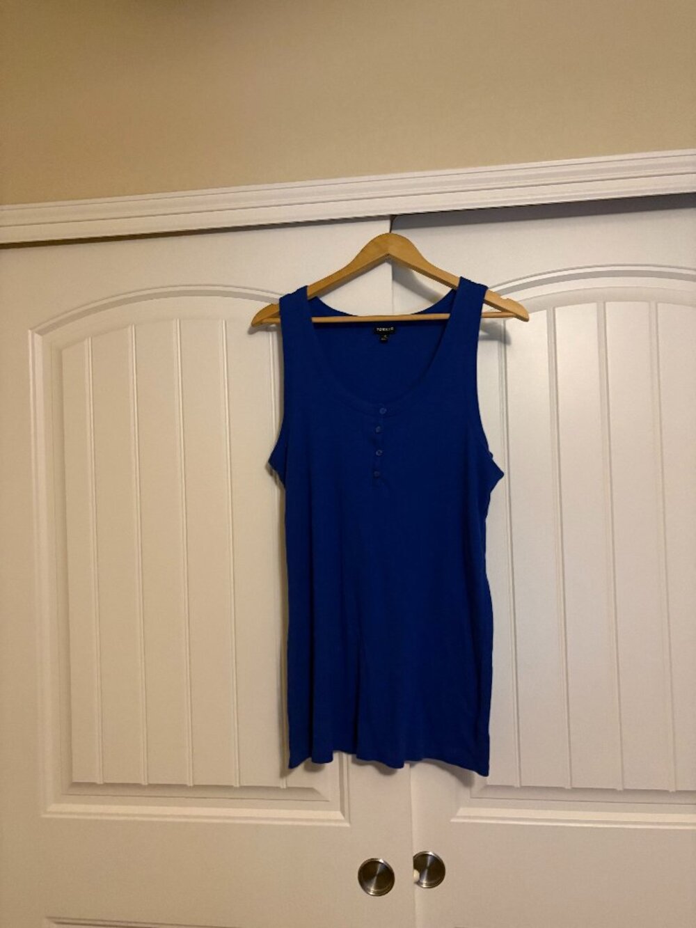 Torrid Scoop Henley Tank Torrid Size 3 US Size 3X Royal Blue Cotton Modal Blend